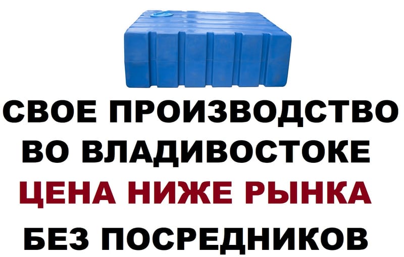 Пластиковая ёмкость бак бачок горизонтальная в дверной проём ЕмГП 2200
